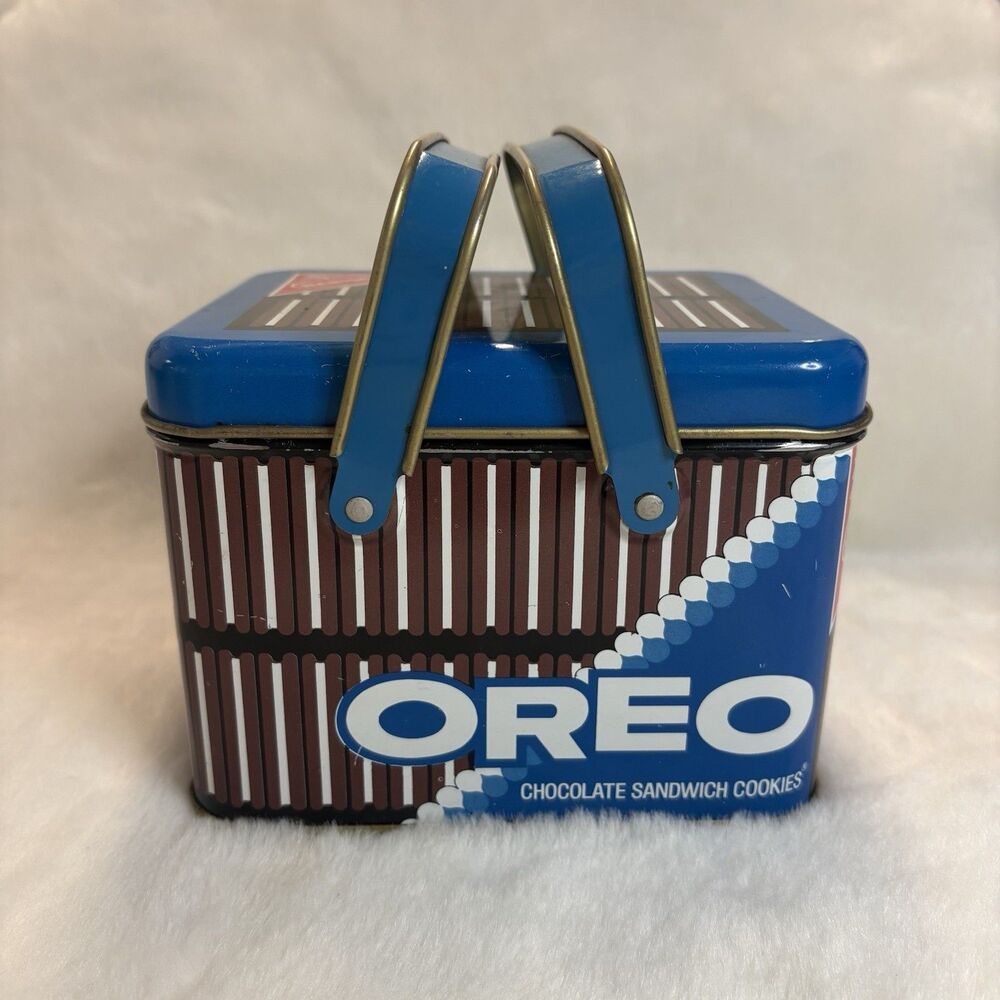Vintage Oreo Box Tin With Handles 1960s-1970s Food Memorabilia